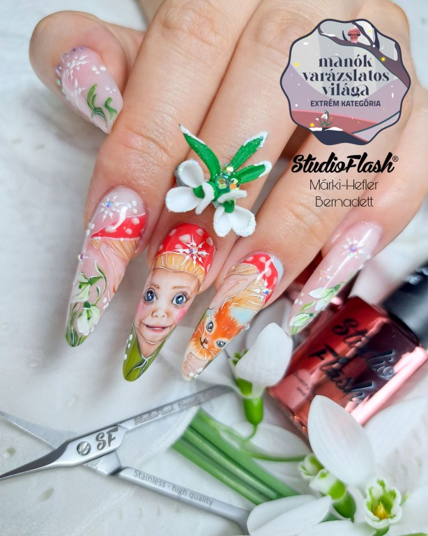 köröm acrylgelből modern mandula formában