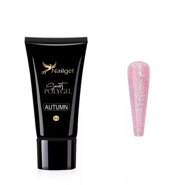 NAILGEL - SMART POLYGEL AUTUMN - 30G - CSILLÁMOS RÓZSASZÍN POLYGEL