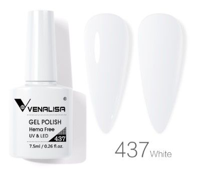 UV/LED GÉLLAKK COLOR 437 - FEHÉR - 7.5 ML - VENALISA