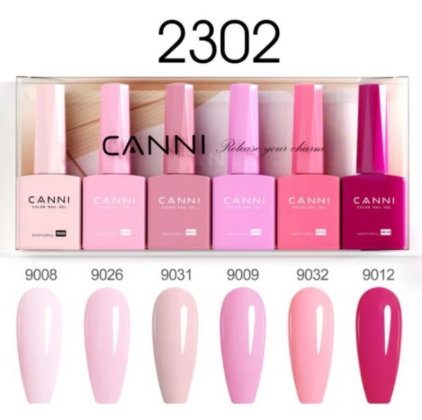 UV/LED GÉLLAKK SZETT NO.2302. PINK CHAMPAGNE DREAMS - 6DB-OS - CANNI