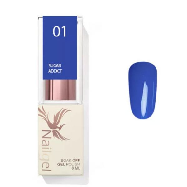 NAILGEL - SUGAR ADDICT 01 - 8ML - ÉLÉNK KÉK GÉL LAKK