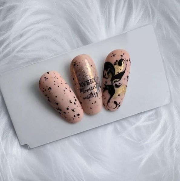 Nailgel - Polka Matt Top - Black Flakes - Fényzselé 8 ml