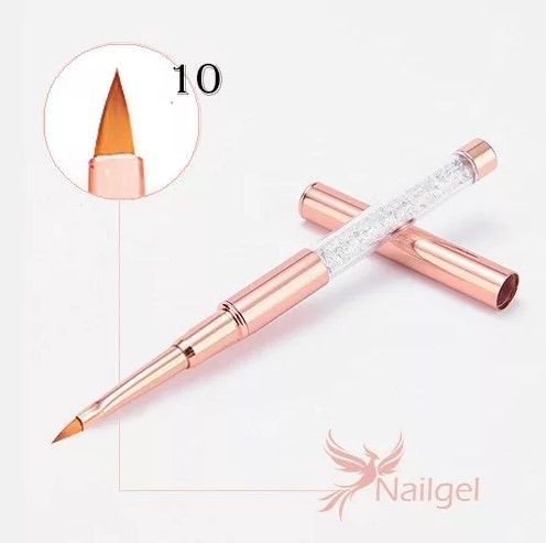 Nailgel - Prémium minőségű mini díszítő ecset, rosegold, kristályokkal