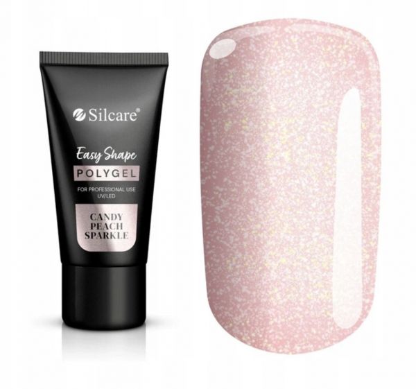 Silcare Easy Shape Poly Gel 30g - Candy Peach Sparkle