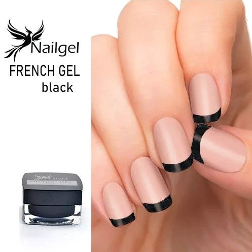 Nailgel - French gel black - 5ml - fekete festőzselé