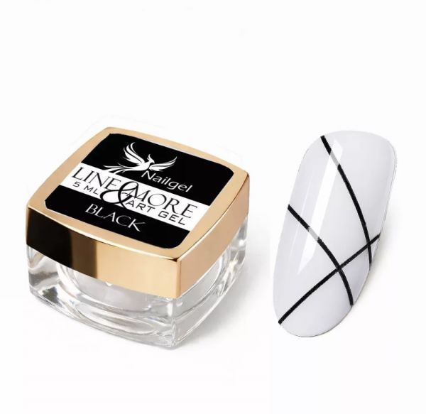 Nailgel - Line&more black artgel - fekete festőzselé