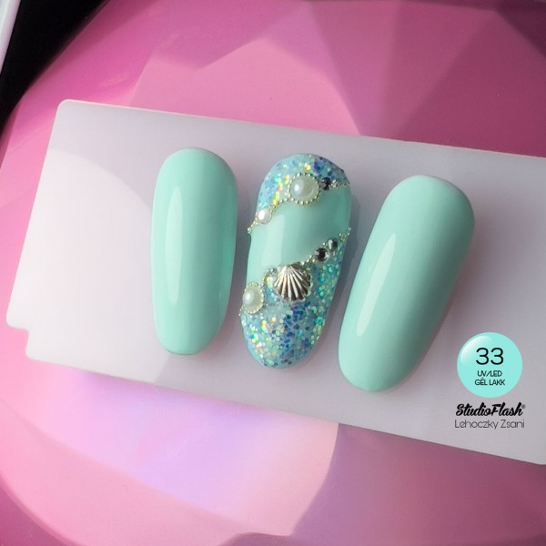 UV/LED Géllakk Color 33 - Tengeri kavicskék - 12 ml - StudioFlash
