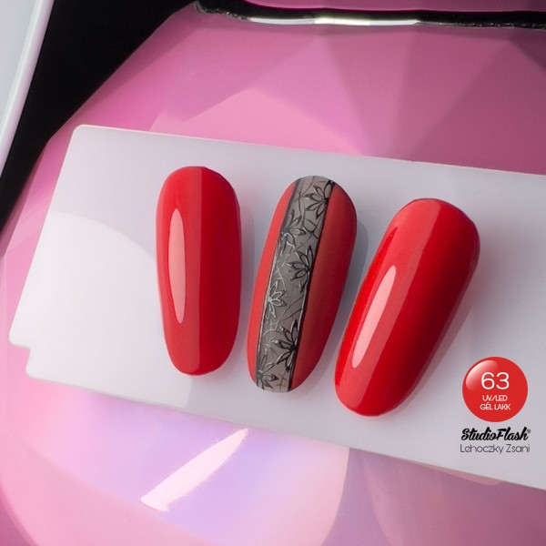 UV/LED Géllakk Color 63 - Rózsavér Piros - 12 ml - StudioFlash