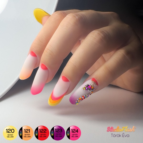 UV/LED Géllakk Color 122 - Izzó Neonpiros - 5 ml - StudioFlash