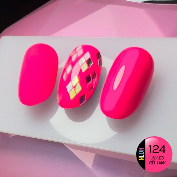 UV/LED Géllakk Color 124 - Pink Neonmánia - 5 ml - StudioFlash