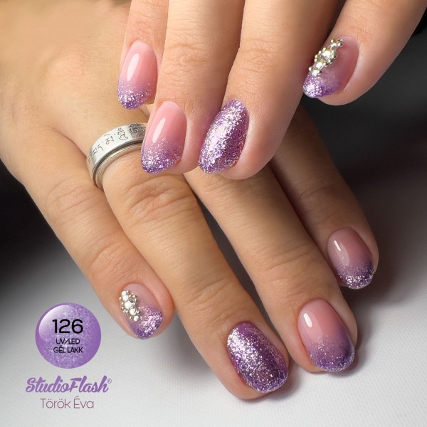 UV/LED Géllakk Color 126 - Lila Álomgyöngy - 12 ml - StudioFlash